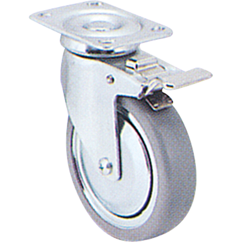Roulette zingu&eacute;e, Pivotant avec frein, 3" (76 mm), Polyol&eacute;fine, 180 lb (82 kg) Southpoint Industrial Supply