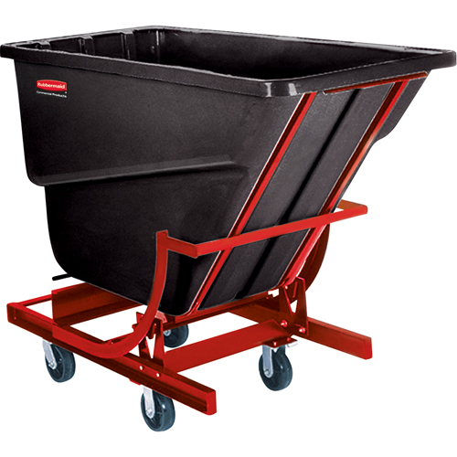 Self-Dumping Hopper, Plastic/Polyethylene, 1 cu.yd., Black Southpoint Industrial Supply