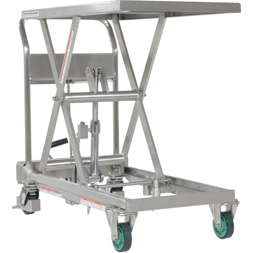 Hydraulic Scissor Lift Table, 31-1/2" L x 19-1/2" W, Stainless Steel, 550 lbs. Capacity Southpoint Industrial Supply