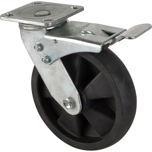 Roulettes haute temp&eacute;rature, Pivotant avec frein, 8" (203,2 mm), Nylon, 1000 lb (453 kg) Southpoint Industrial Supply