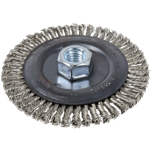 Stringer Bead Brush, 5" Dia., 0.022" Fill, 5/8"-11 Arbor, Stainless Steel Southpoint Industrial Supply