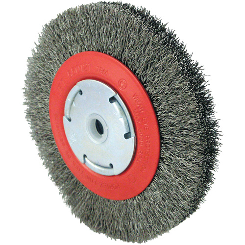 101F-2M Crimped Wire Brush, 6" Dia., 0.014" Fill, 1/2" - 2" Arbor Southpoint Industrial Supply