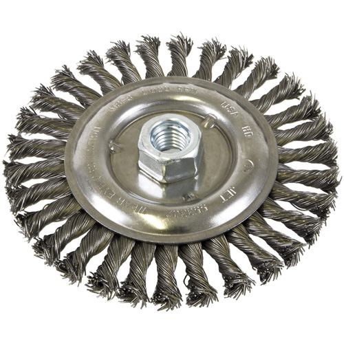 Standard Face Knot Wire Wheel Threaded, 6" Dia., 0.022" Fill, 5/8"-11 Arbor, Steel Southpoint Industrial Supply