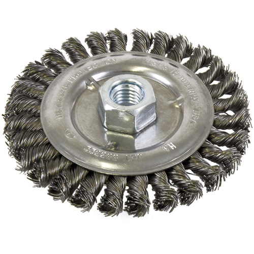 Standard Face Knot Wire Wheel Threaded, 5" Dia., 0.022" Fill, 5/8"-11 Arbor, Steel Southpoint Industrial Supply
