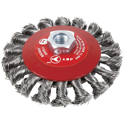 BK520T Knot-Twisted Conical Bevel Brush, 5" Dia., 5/8-11 Arbor Southpoint Industrial Supply