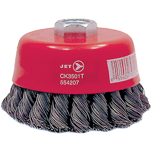 CK3501T High Performance Knot Twisted Cup Brush, 3-1/2" Dia., 0.02" Fill, 5/8"-11 Arbor, Steel Southpoint Industrial Supply