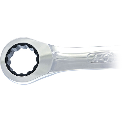 Non-Reversible Long Pattern Ratcheting Combination Wrench, 19 mm, Plain Finish Southpoint Industrial Supply