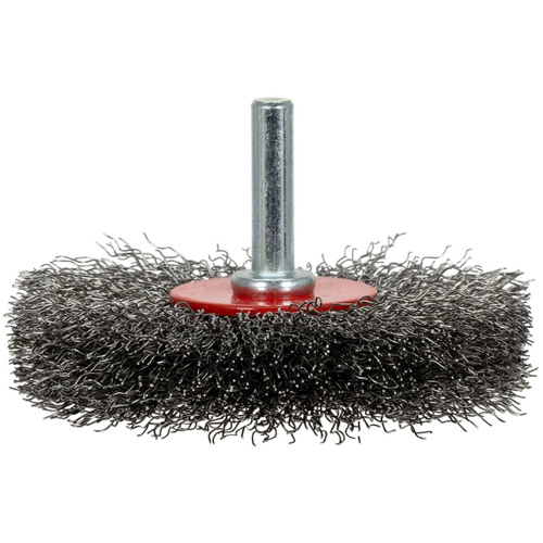Brosse radiale &agrave; fils cr&ecirc;p&eacute;s mont&eacute; sur mandrin ER300-12, 3", Fils ,012" Southpoint Industrial Supply