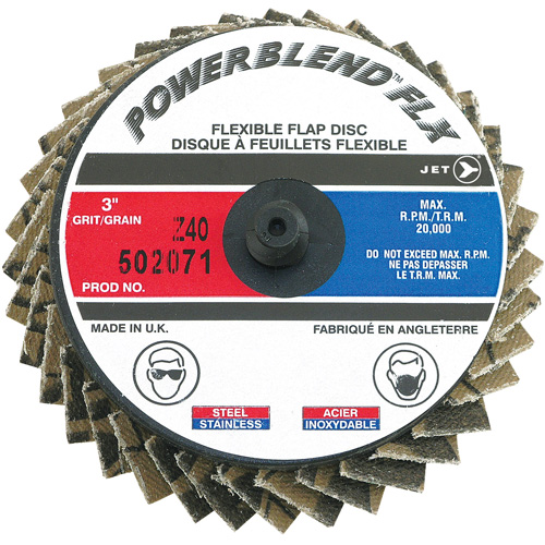 Powerblend FLX Roll-on Flap Disc, 3" x Type R, Z40 Grit, Zirconia Alumina Southpoint Industrial Supply