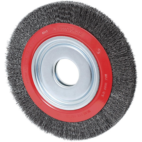 Crimped Wire Wheel, 8" Dia., 0.007" Fill, 1/2"/2"/5/8" Arbor Southpoint Industrial Supply
