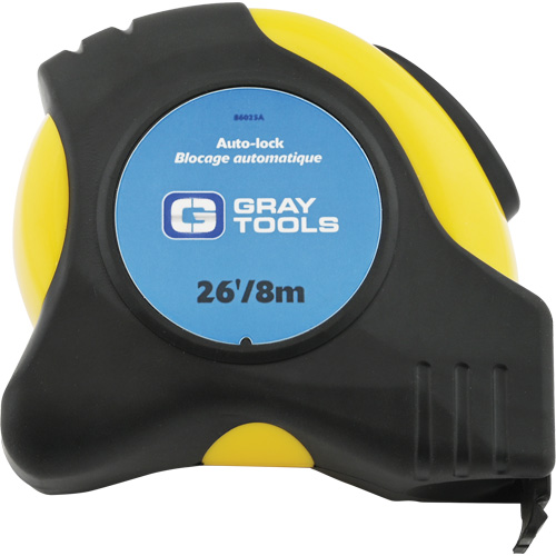 Auto-Lock Tape Measure, 1" x 26/8 m, Imperial & Metric Graduations Southpoint Industrial Supply