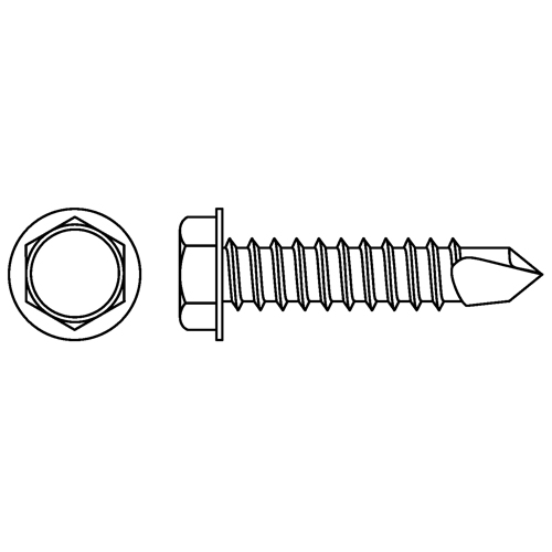 Self Drill Hex Washer, #12 x 1" L, Stainless Steel Southpoint Industrial Supply