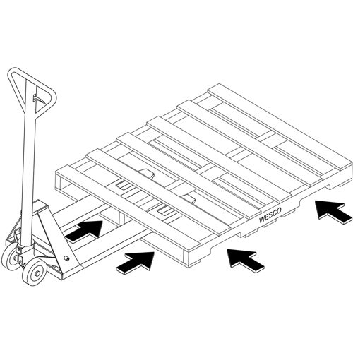 4-Way Hydraulic Pallet Truck, 48" L x 7" W, 4000 lbs. Capacity Southpoint Industrial Supply