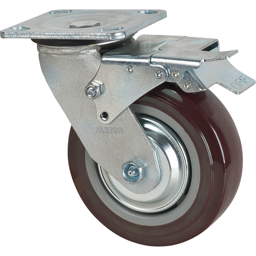 Roulette, Pivotant avec frein, 6" (152,4 mm), Polyur&eacute;thane, 850 lb (385 kg) Southpoint Industrial Supply