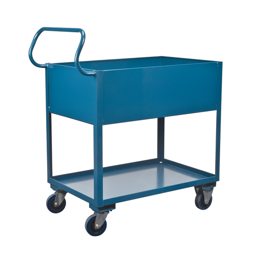 Chariots de service &agrave; bordure profonde, 2 Tiers, 24" la x 47" h x 36" p, Capacit&eacute; 1200 lb Southpoint Industrial Supply
