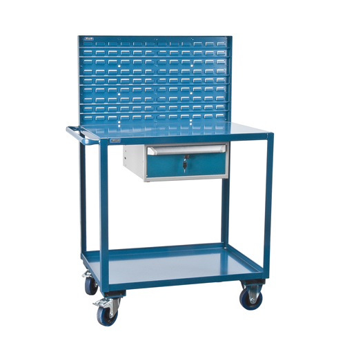 Mobile Service Cart, 2 Tiers, 24" W x 57" H x 40" D, 1200 lbs. Capacity Southpoint Industrial Supply