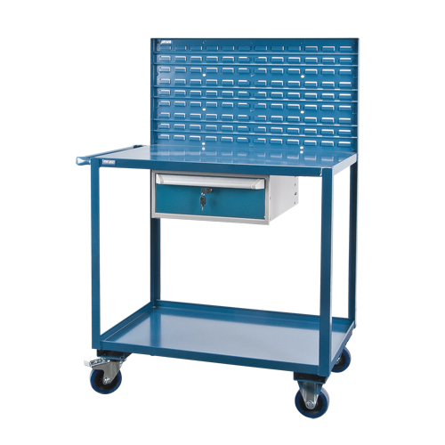 Mobile Service Cart, 2 Tiers, 24" W x 57" H x 40" D, 1200 lbs. Capacity Southpoint Industrial Supply