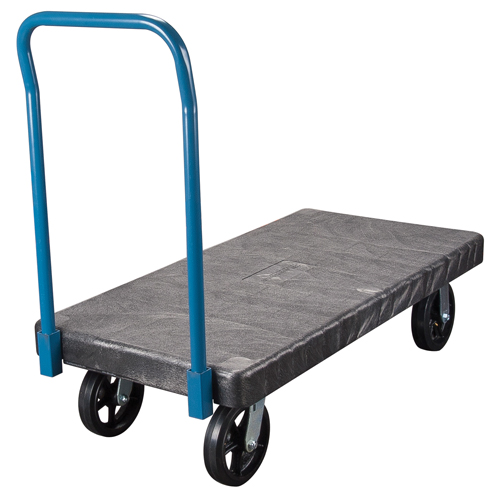 Plastic Platform Trucks, 60" L x 30" W, 2000 lbs. Cap., Mold-on Rubber Wheels Southpoint Industrial Supply