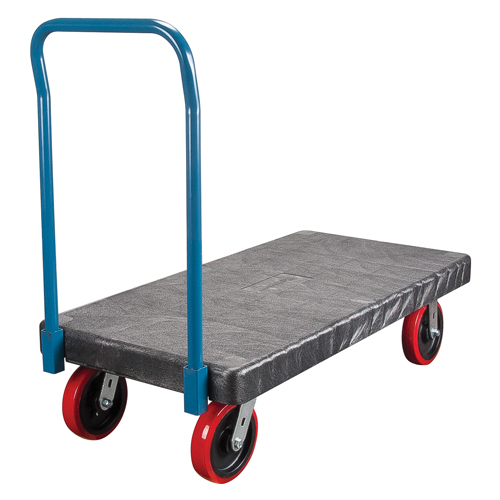Plastic Platform Truck, 60" L x 30" W, 2500 lbs. Cap., Polyurethane Wheels Southpoint Industrial Supply