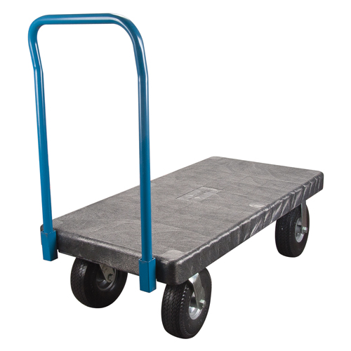 Plastic Platform Truck, 60" L x 30" W, 1200 lbs. Cap., Pneumatic Wheels Southpoint Industrial Supply