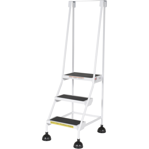 Stop-Step Ladders, 3 Steps, 16" Step Width, 28-11/16" Platform Height, Steel Southpoint Industrial Supply