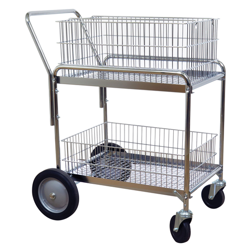 Chariot de bureau en treillis m&eacute;tallique pour le courrier, 200 lb Capacit&eacute;, Chrome, 23-3/4" p x 33-1/2" la x 38-1/4" h, Chrom&eacute; Southpoint Industrial Supply