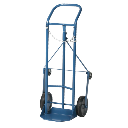 Professional Gas Cylinder Truck CC-1, Mold-on Rubber Wheels, 9" W x 7-1/4" L Base, 250 lbs. Southpoint Industrial Supply