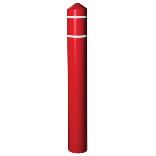 Smooth Bollard Cover With Reflective Stripes, 6" Dia. x 56" L, Red Southpoint Industrial Supply