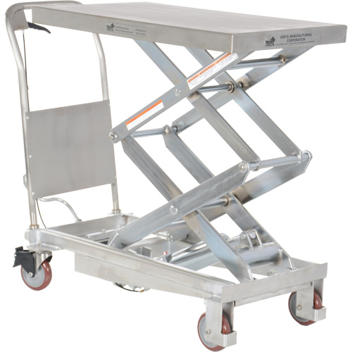 Manual Hydraulic Scissor Lift Table, 35-1/2" L x 20" W, Partial Stainless Steel, 800 lbs. Capacity Southpoint Industrial Supply
