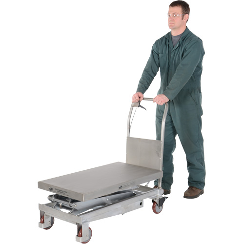 Manual Hydraulic Scissor Lift Table, 35-1/2" L x 20" W, Partial Stainless Steel, 800 lbs. Capacity Southpoint Industrial Supply