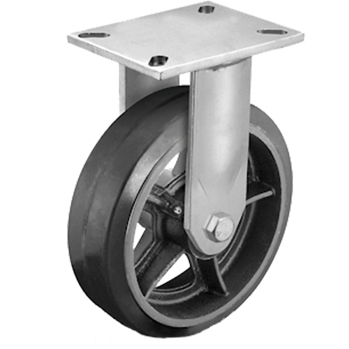 Roulette robuste avec plaque, Pivotant, 6" (152,4 mm), Caoutchouc, 450 lb (204 kg) Southpoint Industrial Supply
