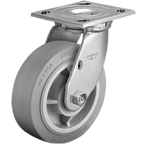 Plate Caster, Swivel, 4" (101.6 mm), Rubber, 225 lbs. (102 kg.) Southpoint Industrial Supply