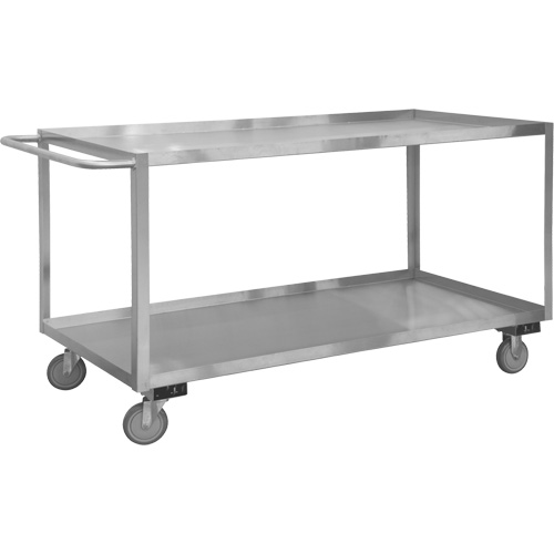 Industrial Grade Shelf Cart, 2 Tiers, 18-1/8" W x 42" H x 35" D, 1200 lbs. Capacity Southpoint Industrial Supply