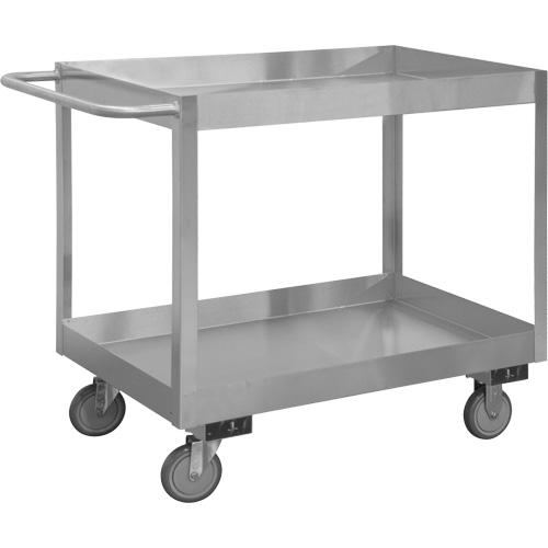 Industrial Grade Shelf Cart, 2 Tiers, 24-1/8" W x 35" H x 42" D, 1200 lbs. Capacity Southpoint Industrial Supply
