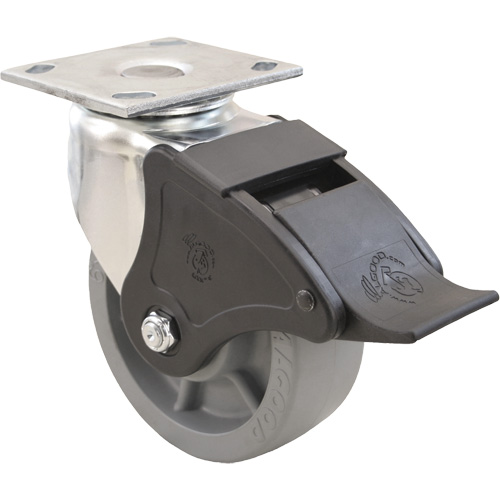 Roulette Emaxx, Pivotant avec frein, 4" (101,6 mm), Envirothane, 1000 lb (453,6 kg) Southpoint Industrial Supply