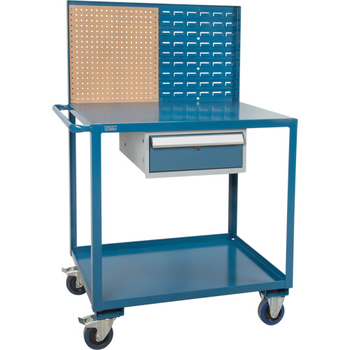 Mobile Service Cart, 2 Tiers, 24" W x 57" H x 40" D, 1200 lbs. Capacity Southpoint Industrial Supply