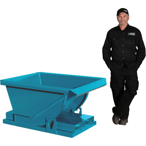Conteneur autobasculeur robuste, Acier, 1/4 vg³, Bleu Southpoint Industrial Supply