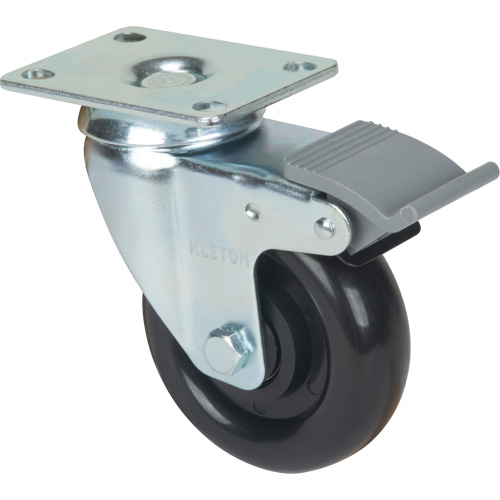 Roulette, Pivotant avec frein, 4" (101,6 mm), Polyol&eacute;fine, 250 lb (113,4 kg) Southpoint Industrial Supply