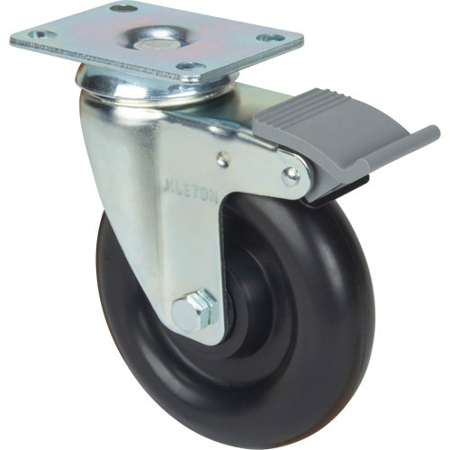Caster, Swivel with Brake, 5" (127 mm), Polyolefin, 250 lbs. (113.4 kg) Southpoint Industrial Supply