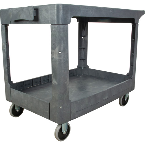 Chariot utilitaire pour l'entretien avec tablette plate, 2 tiers, 25-1/4" x 32-1/4" x 44", Capacit&eacute; 550 lb Southpoint Industrial Supply