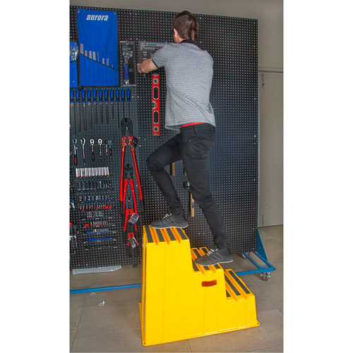 Industrial Step Stool, 3 Steps, 34-13/16" x 22-7/16" x 28-1/2" High Southpoint Industrial Supply