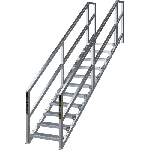 SmartStairs 11-16 Steps Modular Construction Stair System, 120" H Southpoint Industrial Supply