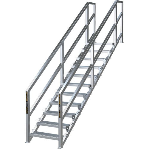 SmartStairs 11-16 Steps Modular Construction Stair System, 120" H Southpoint Industrial Supply