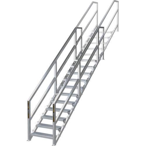SmartStairs 11-16 Steps Modular Construction Stair System, 120" H Southpoint Industrial Supply