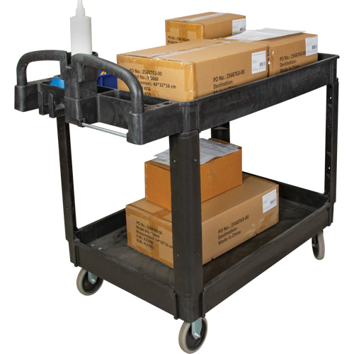 Utility Cart, 2 Tiers, 25-5/8" x 33-1/2" x 43-3/4", 550 lbs. Capacity Southpoint Industrial Supply