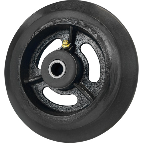 Mold-On Rubber Wheel, 6'' (152 mm) Dia. x 1-1/2" (38 mm) W, 450 lbs. (204 kg.) Capacity Southpoint Industrial Supply