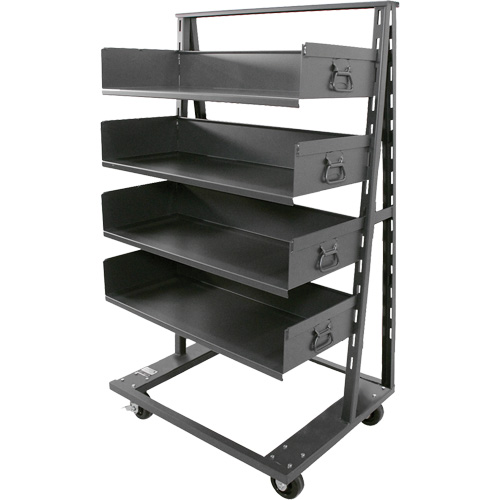 Single-Sided Heavy Duty A-Frame Cart with 4 Large Trays, 38" x 25" x 63", 2500 lbs. Capacity Southpoint Industrial Supply