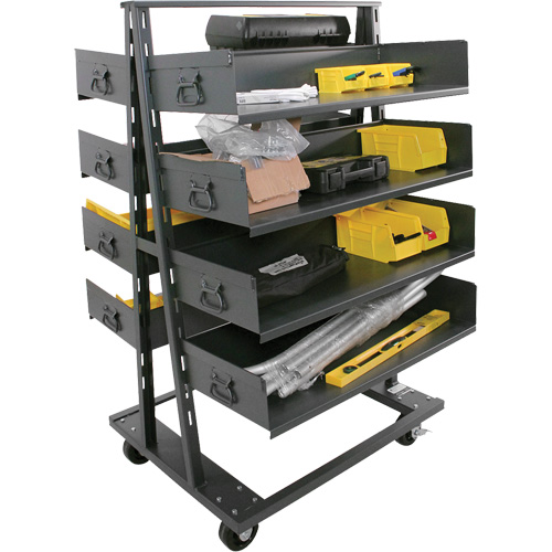 Double-Sided Heavy Duty A-Frame Cart with 8 Large Trays, 38" x 30" x 63", 2500 lbs. Capacity Southpoint Industrial Supply