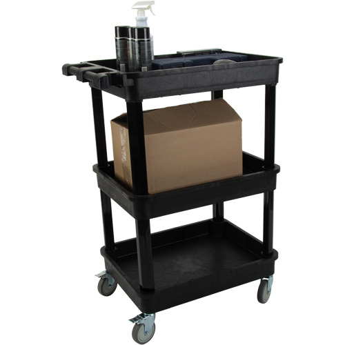 Chariot utilitaire avec tablette &agrave; bordure profonde, 3 tiers, 19" x 39-1/2" x 28-1/4", Capacit&eacute; 330 lb Southpoint Industrial Supply