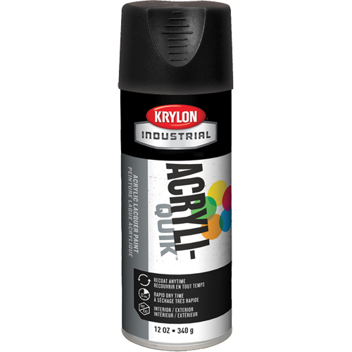 Industrial Acryli-Quik Lacquer, Black, Ultra-Flat, 12 oz., Aerosol Can Southpoint Industrial Supply